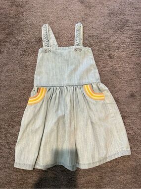 Munster Light Blue Denim Pinafore with Braided Straps